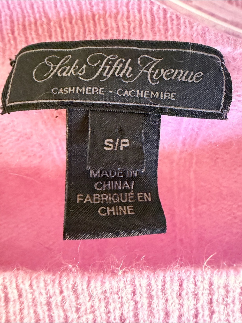 Saks 5th Ave Classic Crewneck Pink Women's Sweater girls 100% Cashmere S/P - Picture 2 of 12